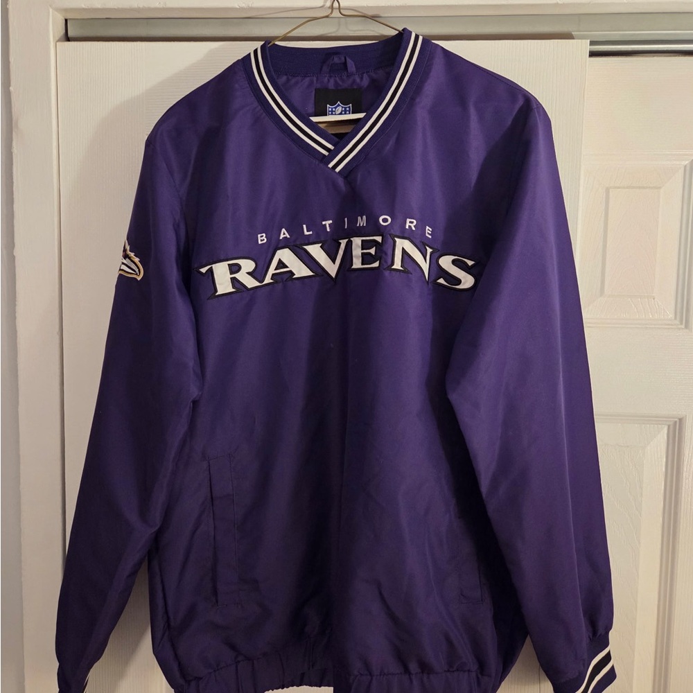 NWT Baltimore Ravens Purple Pull-Over Golf Jacket with Side Zipper